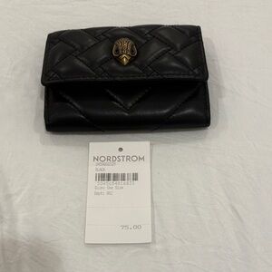 Kurt Geiger Black Quilted Wallet with Gold Accent